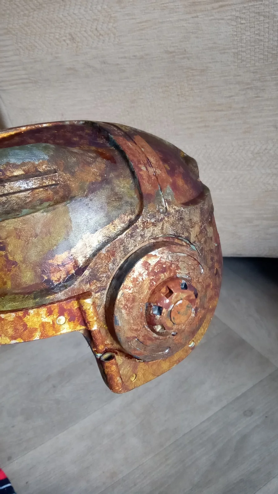 Fallout Combat Armor Helmet 3d printed Prop Rust bucket Edition, image 3