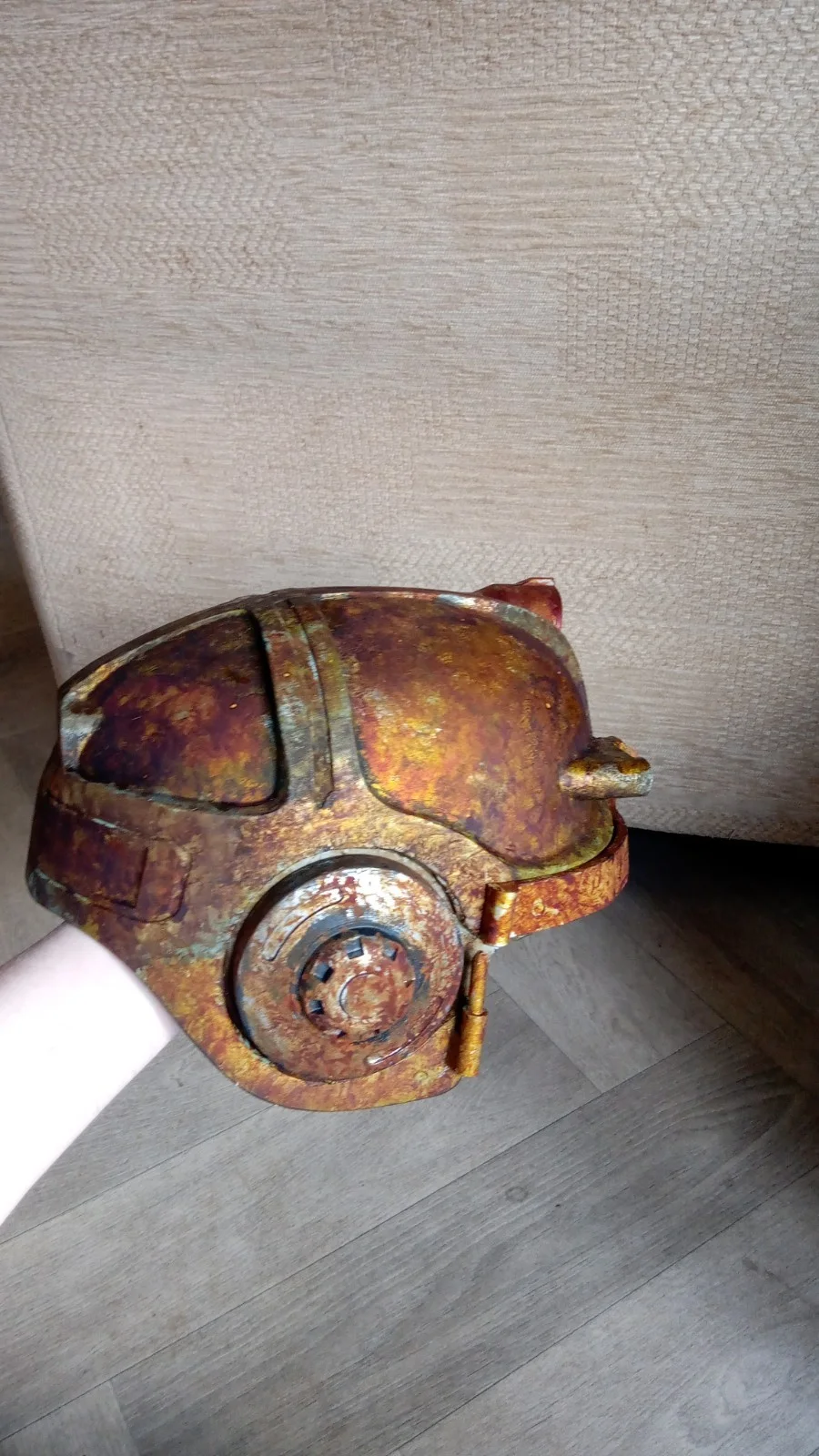 Fallout Combat Armor Helmet 3d printed Prop Rust bucket Edition, image 4