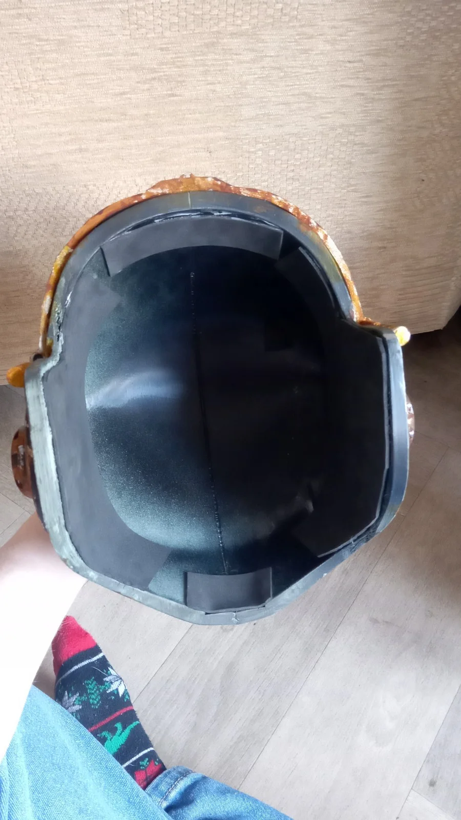 Fallout Combat Armor Helmet 3d printed Prop Rust bucket Edition, image 5