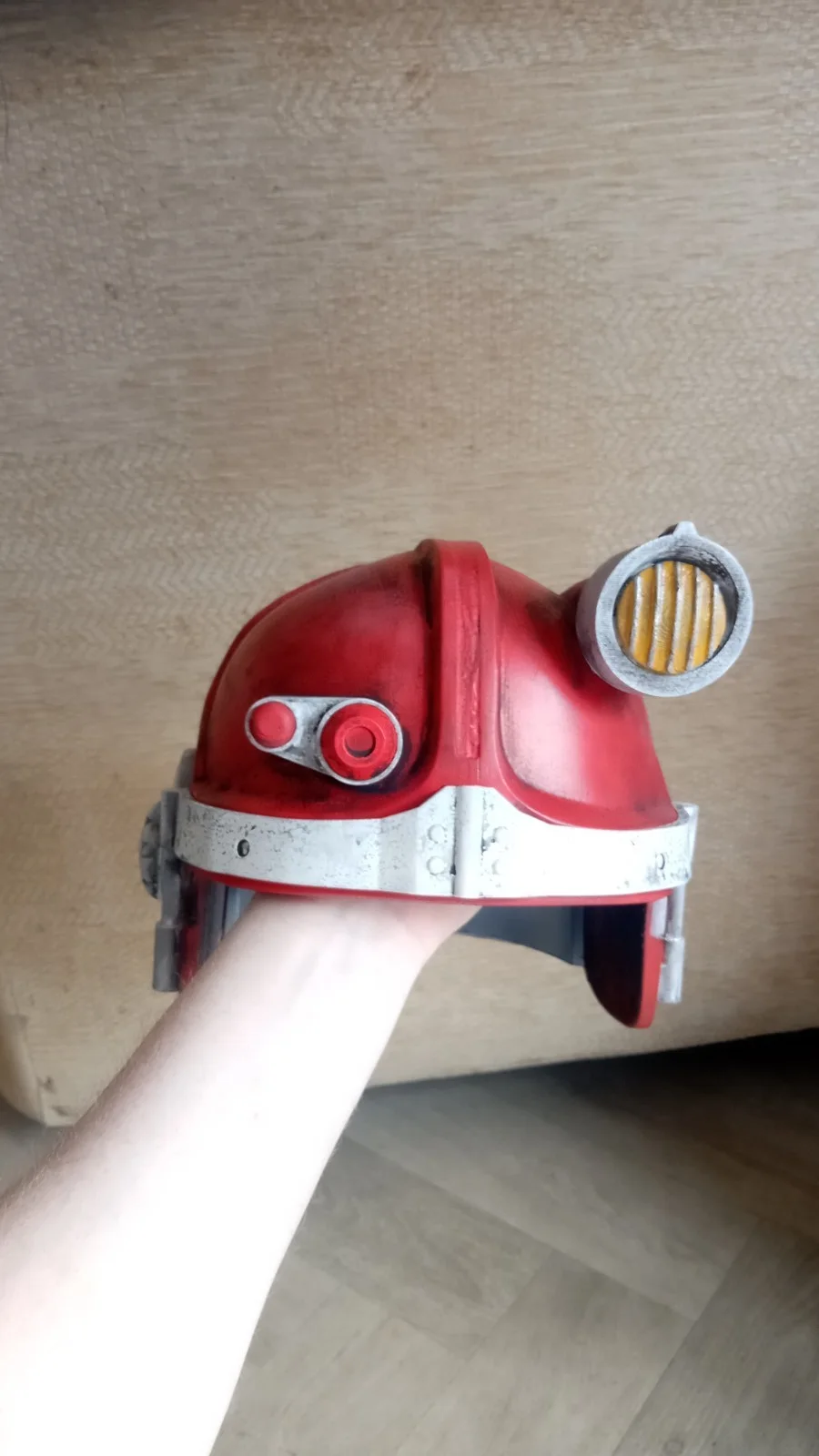 Fallout Combat Armor Helmet 3d printed Prop Nuka Cola Edition, image 2