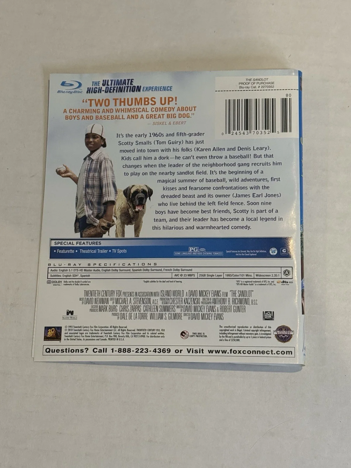 Tom Guiry — The Sandlot Blue Ray Cover Signed By Tom Guiry “Smalls”, изображение 2