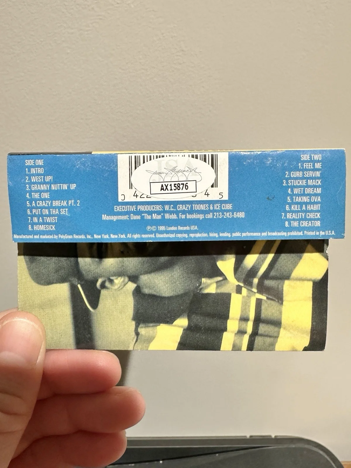 WC Autograph Signed Curb Servin Cassette Tape JSA Rap Hip-Hop Ice Cube Mack 10, изображение 2
