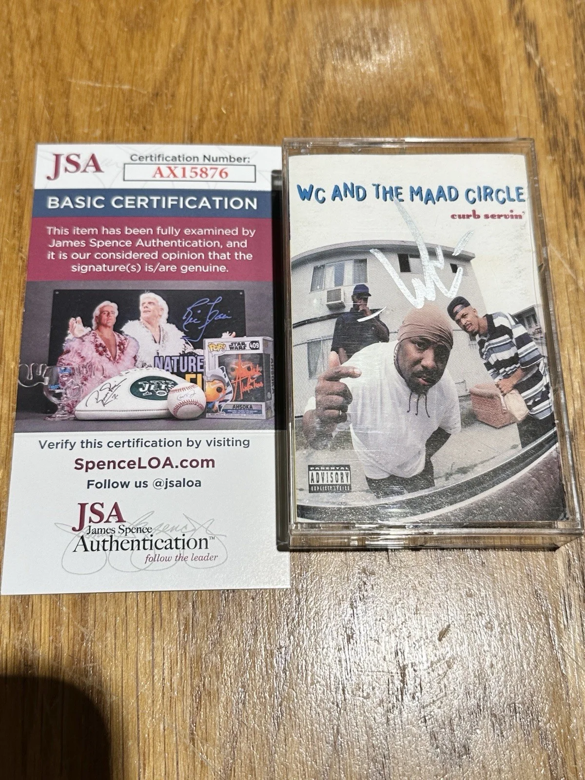WC Autograph Signed Curb Servin Cassette Tape JSA Rap Hip-Hop Ice Cube Mack 10, изображение 3