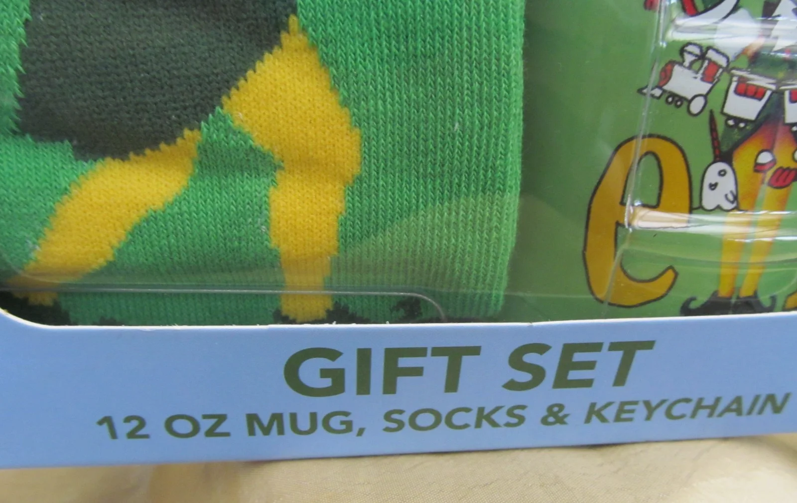 Elf Movie Christmas Coffee Mug Socks & Keyring Gift Set - Shabby Box Bargain!, image 3