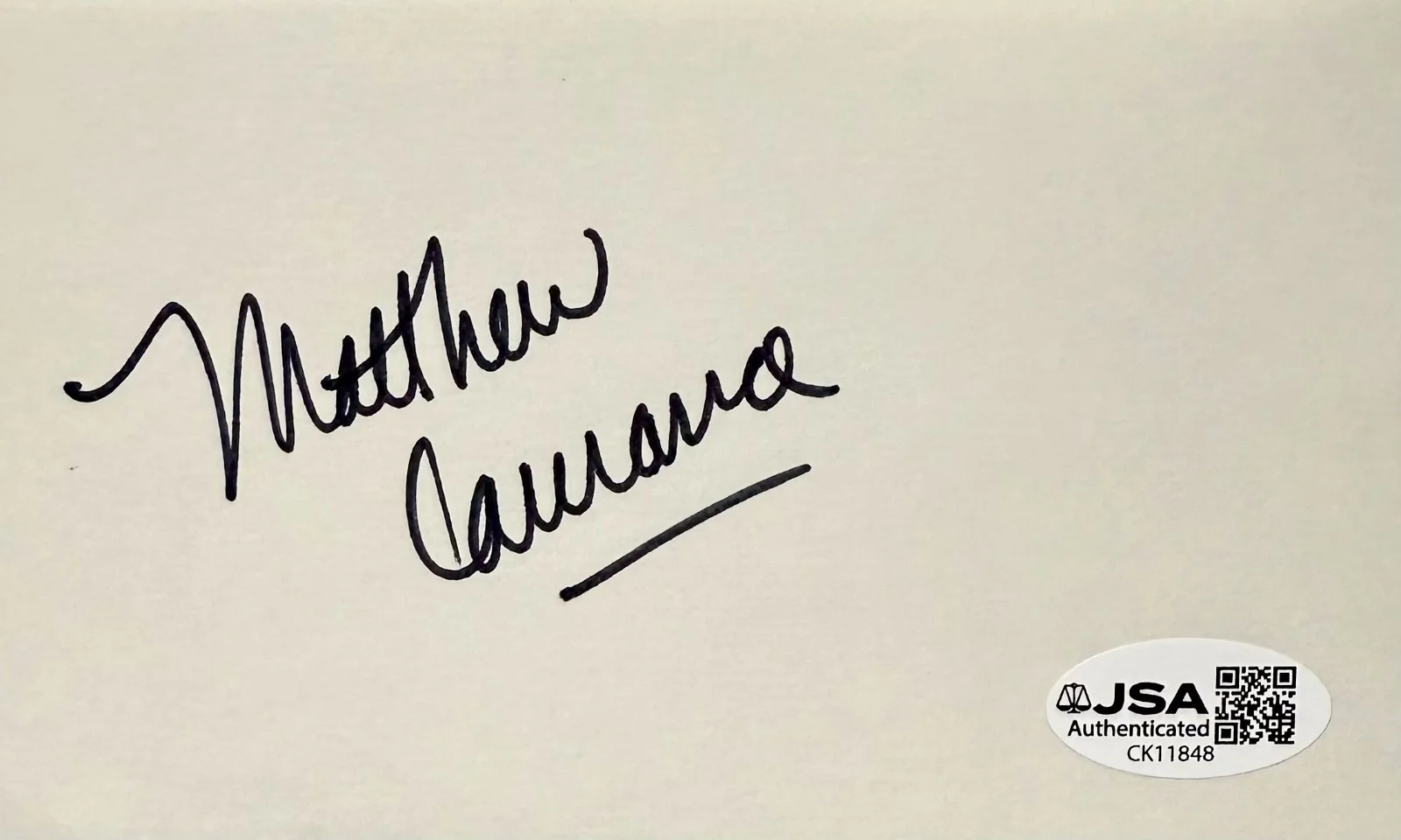 Matthew Laurance — MATTHEW LAURANCE Signed Autographed 3" x 5" INDEX CARD The Outer Limits JSA CERT, image 3