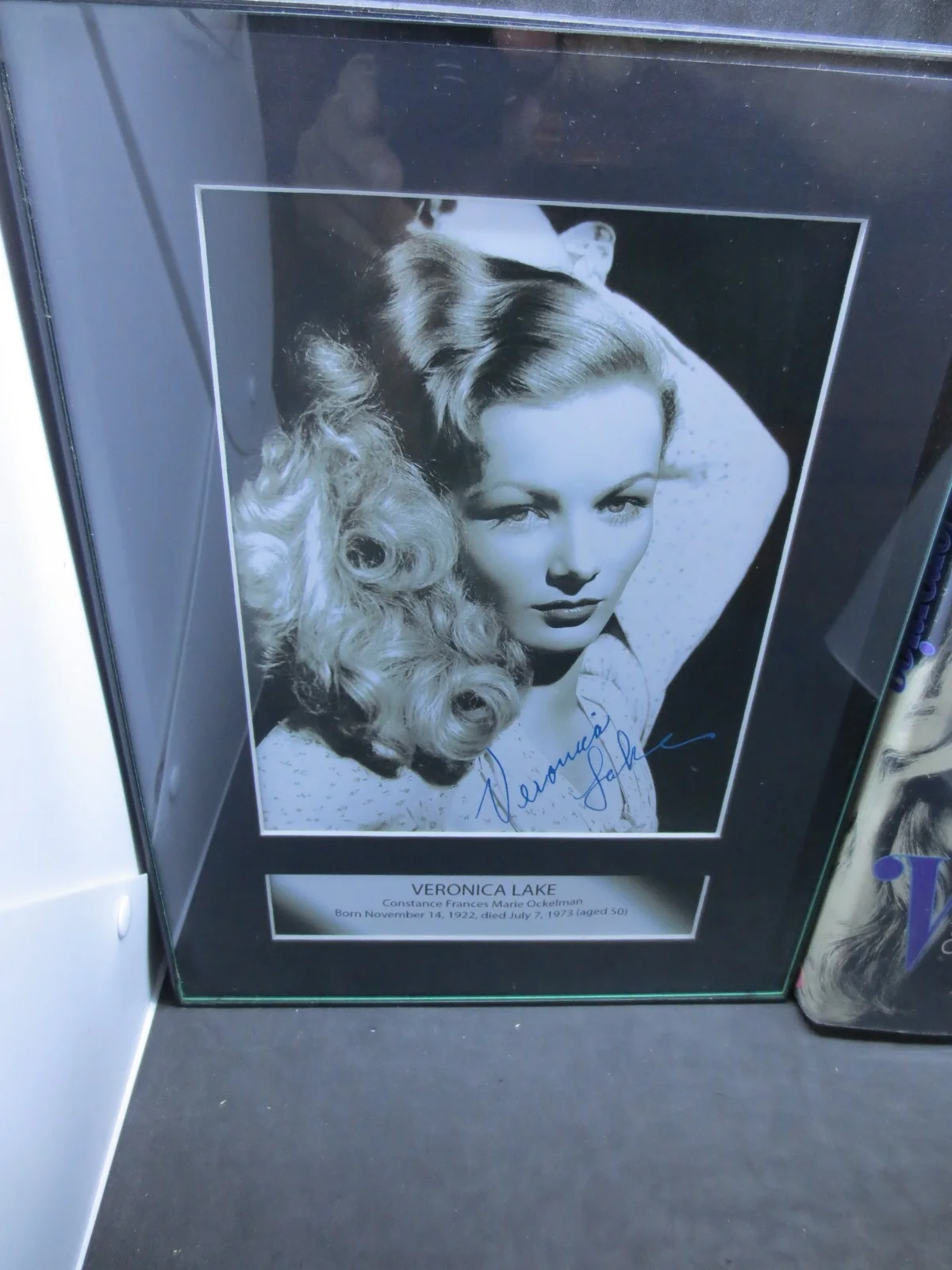 Veronica Lake — Rare Veronica Lake - 1940's Signed Framed Picture & Autobiography 1st Edition HC, image 2