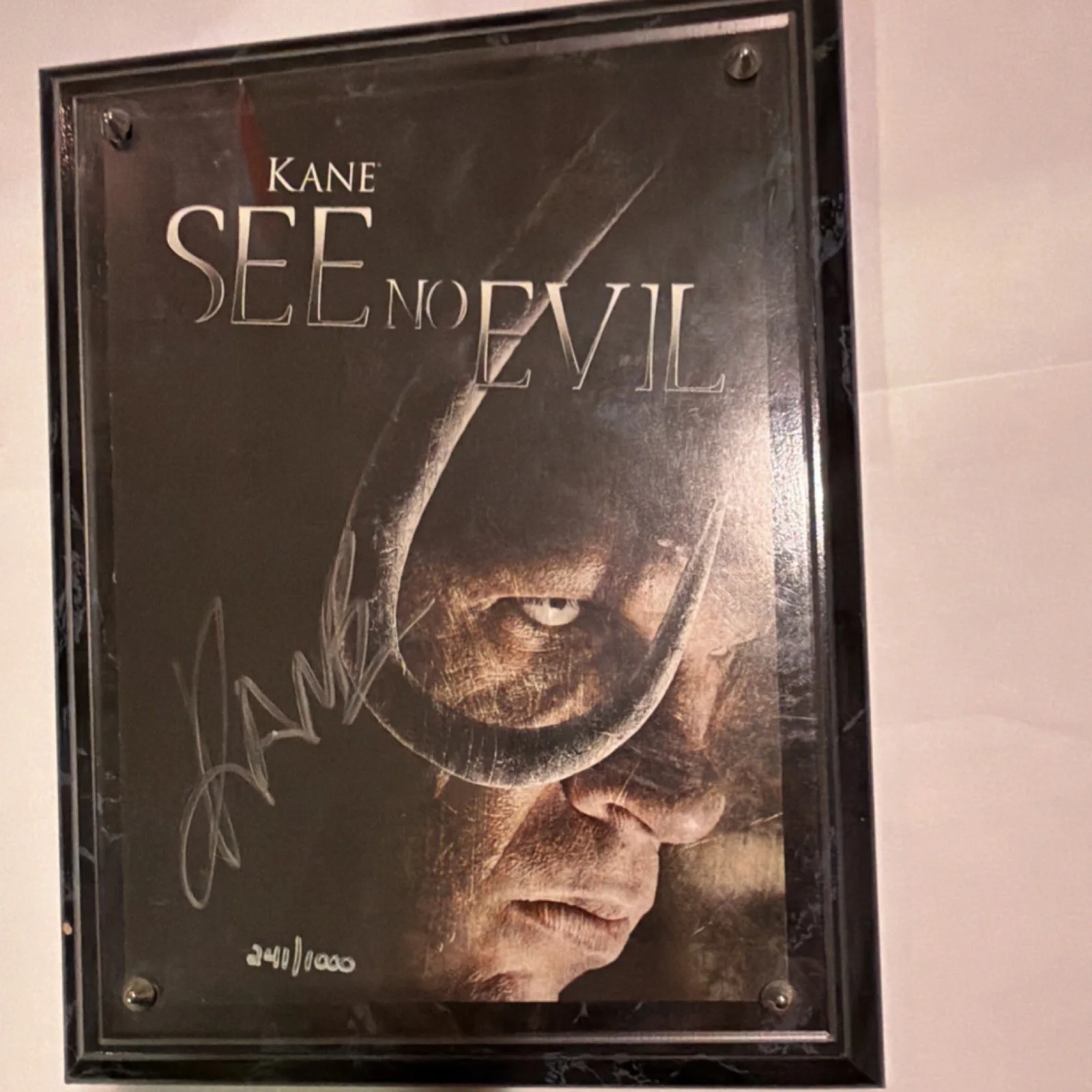 Kane — WWE Wrestling Kane Autographed Original See No Evil Movie Photograph