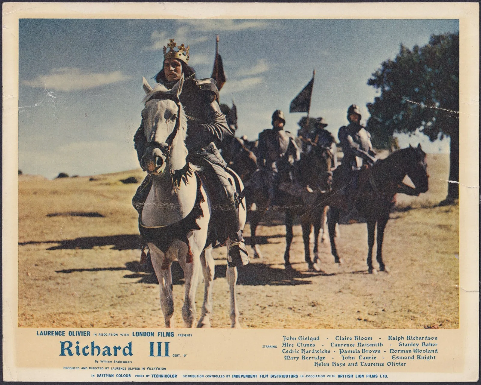 Richard III 2x ORIGINAL UK FOH Lobby Cards + 1x Still Shakespeare Olivier Bloom, изображение 2