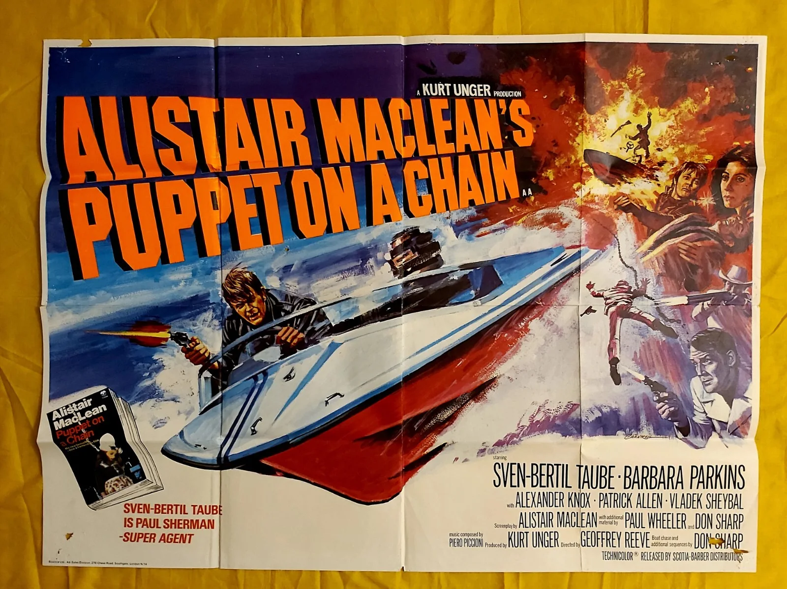 PUPPET ON A CHAIN 1970 UK QUAD ORIGINAL POSTER 30 X 40 '' FAIR CONDITION, изображение 2