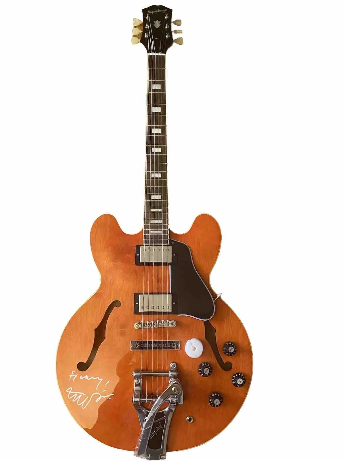 MICHAEL J FOX — MICHAEL J FOX ES Epiphone 335 Signed BACK TO THE FUTURE By Gibson GUITAR BAS, image 2