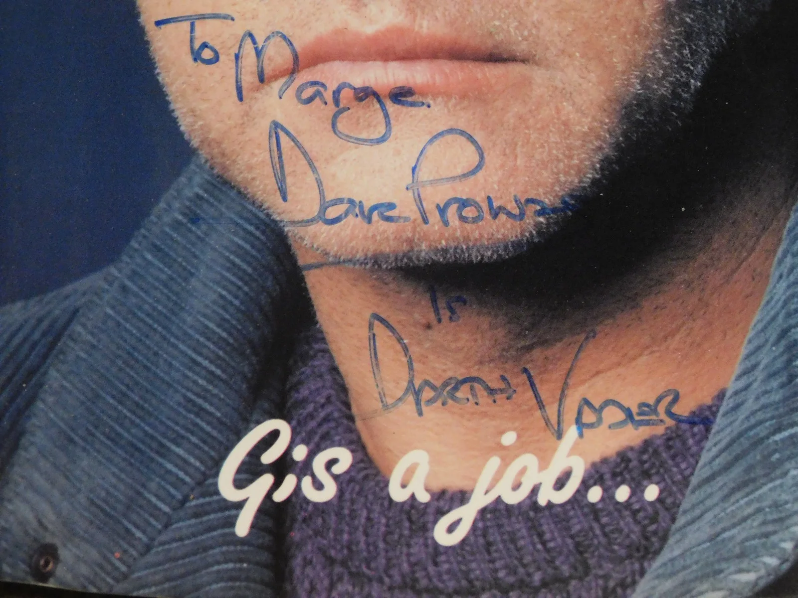 Dave Prowse Darth Vader Autograph Gis a job Laminated Brochure *Unique & Rare*, изображение 2