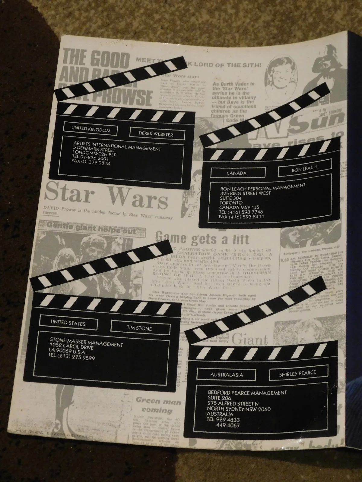 Dave Prowse Darth Vader Autograph Gis a job Laminated Brochure *Unique & Rare*, изображение 3