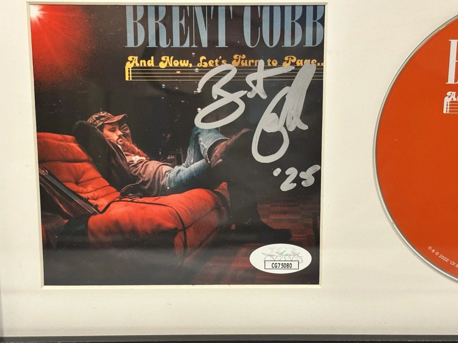 Brent Cobb Signed CD Framed JSA Authentic Autograph And Now Let’s Turn The Page, image 2