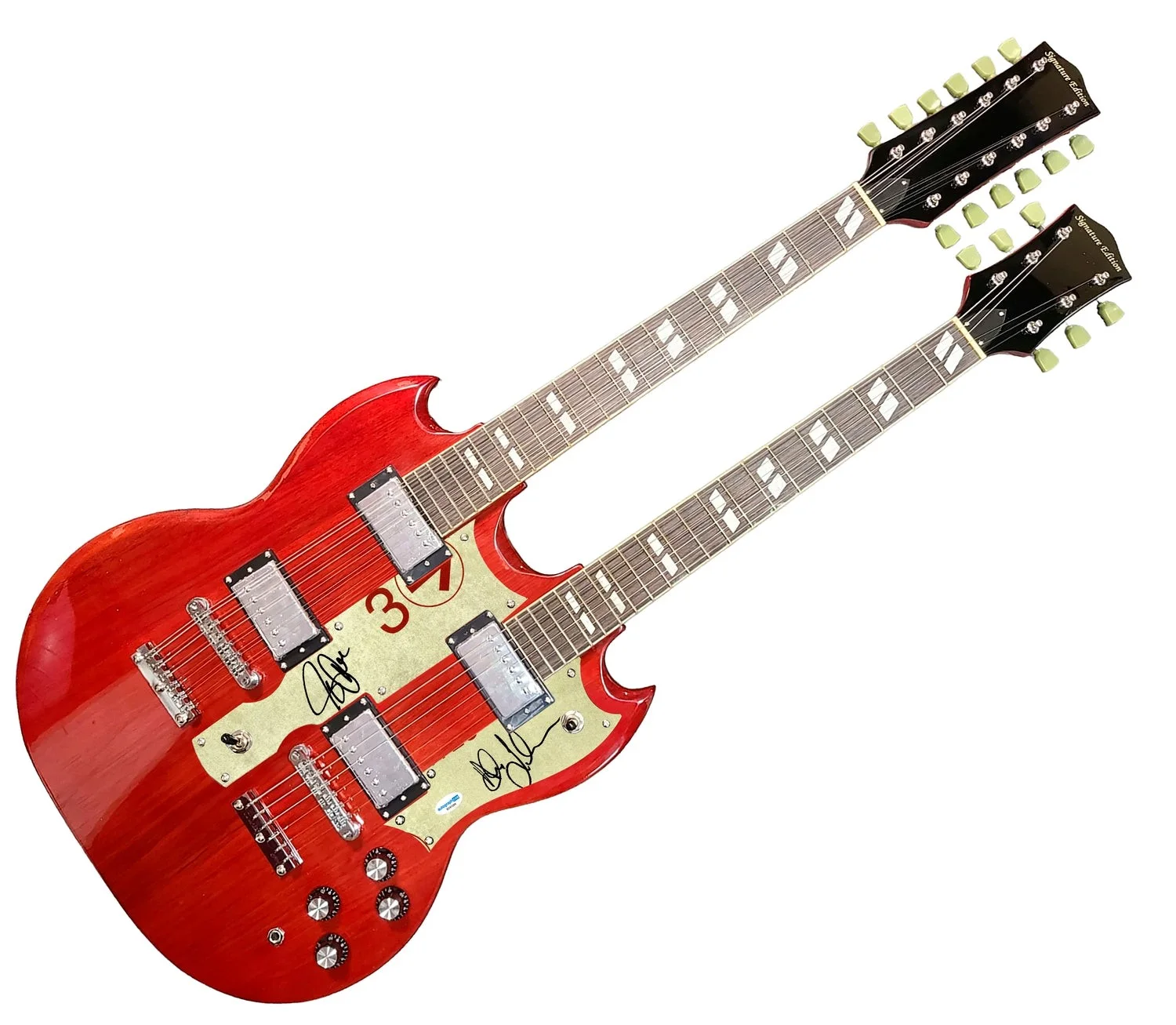 Rush Autographed 18-String Double Neck SG Signature Edition Guitar, image 2