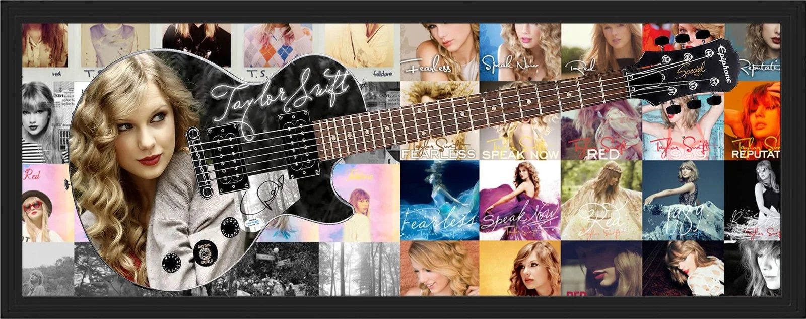 Taylor Swift Signed Epiphone 1/1 Graphics Guitar ACOA w Display Case Option, image 5