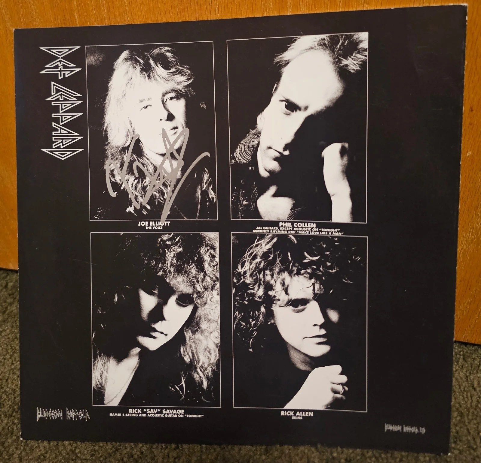 Joe Elliott DEF LEPPARD Signed Autograph Adrenalize Vinyl Record Insert! RARE!, image 2
