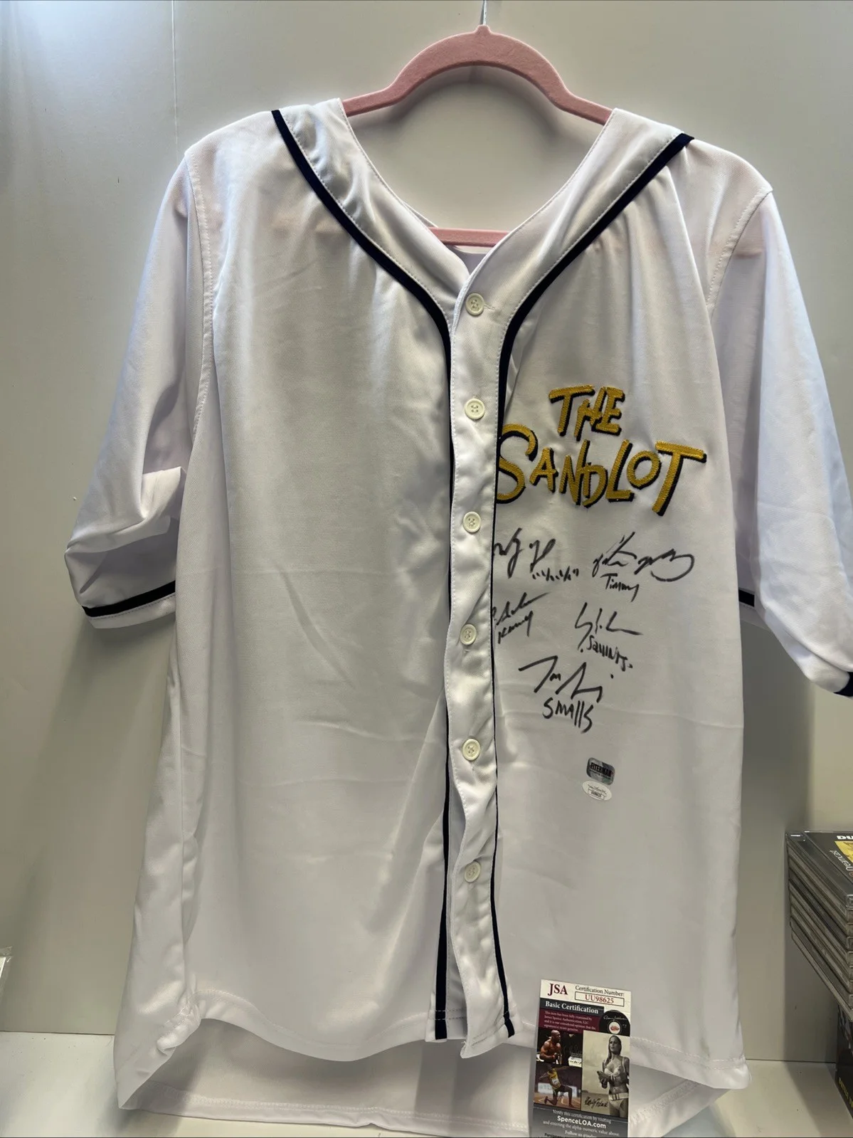 Multiple — THE SANDLOT Cast Signed Custom #93 Baseball Jersey 5 Signatures COA