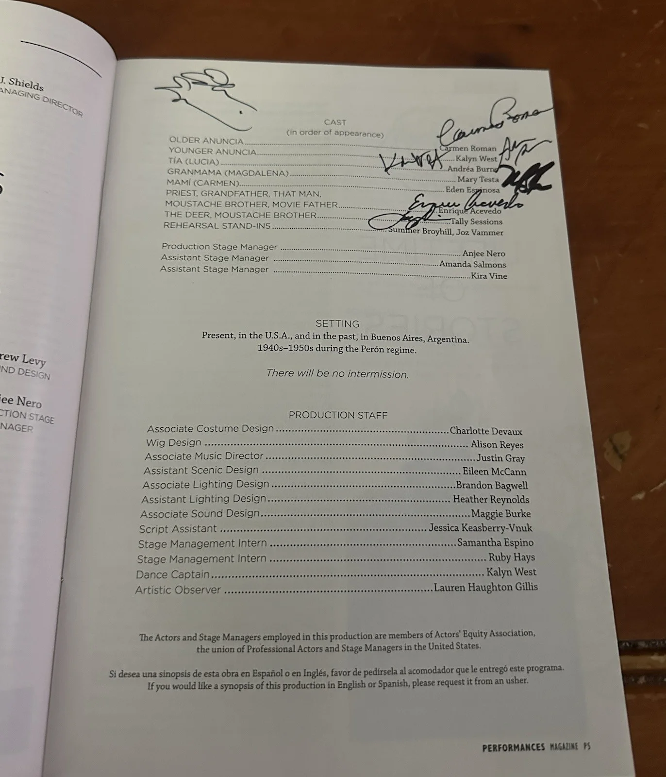 The Gardens Of Anuncia Cast Signed Playbill Mary Testa Eden Espinosa, изображение 2