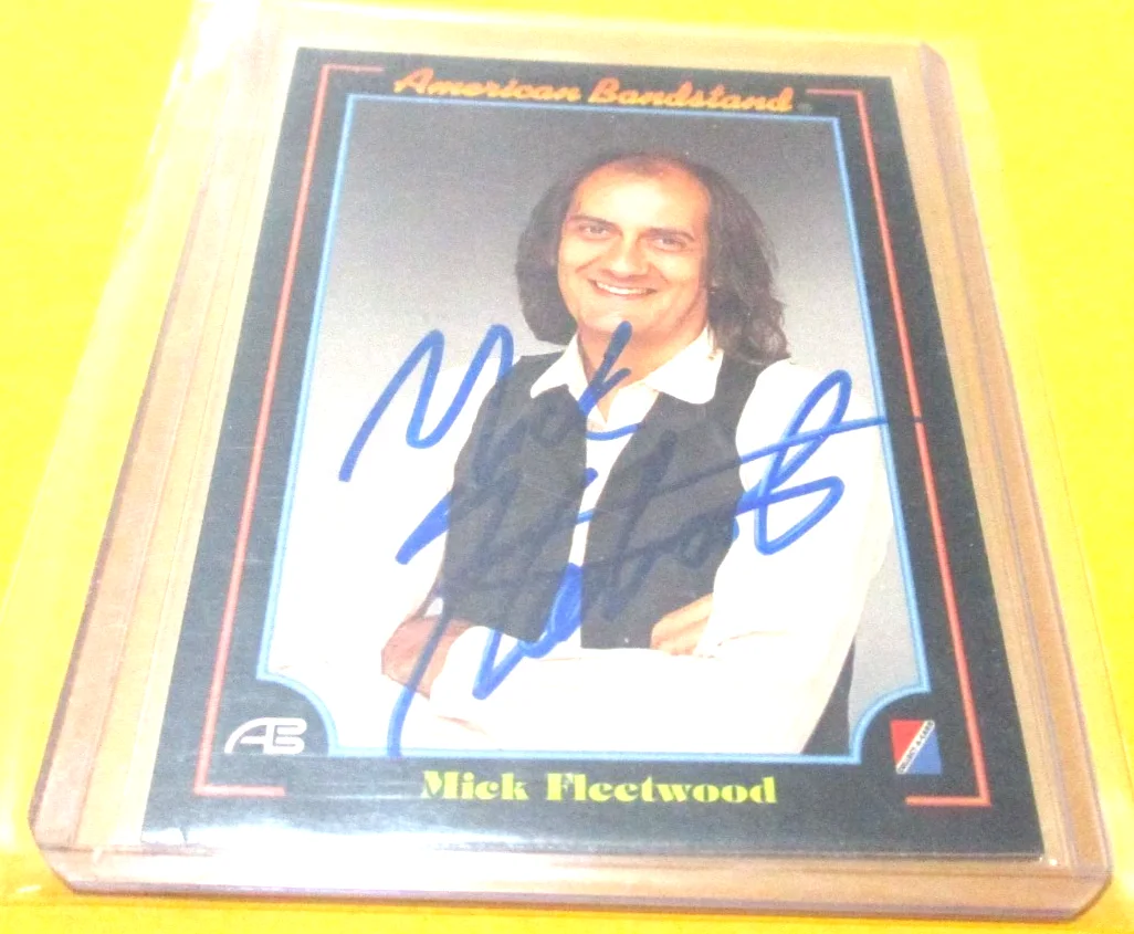 MICK FLEETWOOD — MICK FLEETWOOD 1993 AMERICAN BANDSTAND SIGNED TRADING CARD #59 R&R HALL OF FAMER