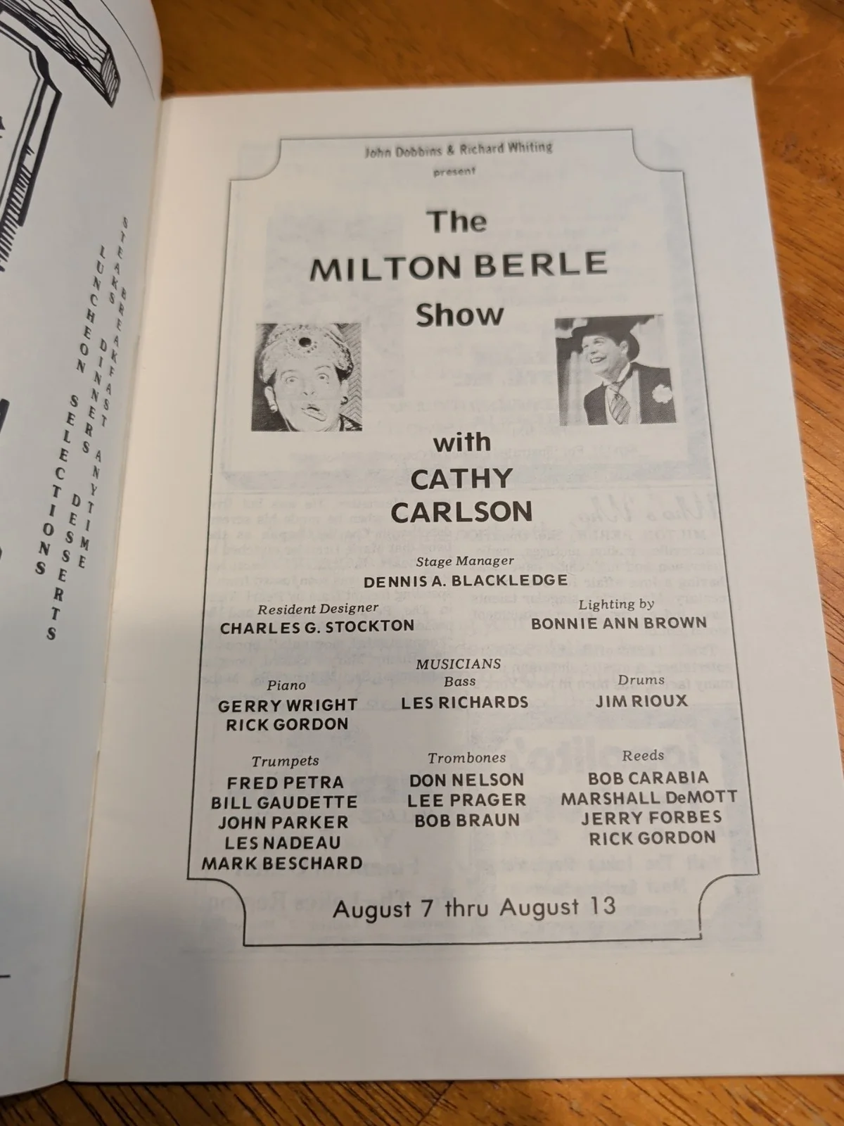 Milton Berle Autographed Playbill Lakes Region Playhouse 1978, изображение 3