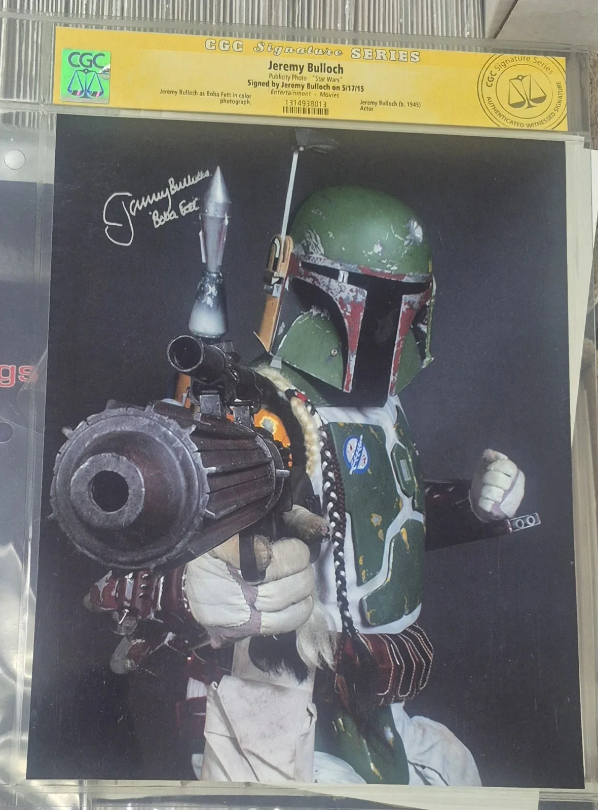 Star Wars Jeremy Bulloch Boba Fett 8x10 Autographed Photo CGC Authentic, изображение 2