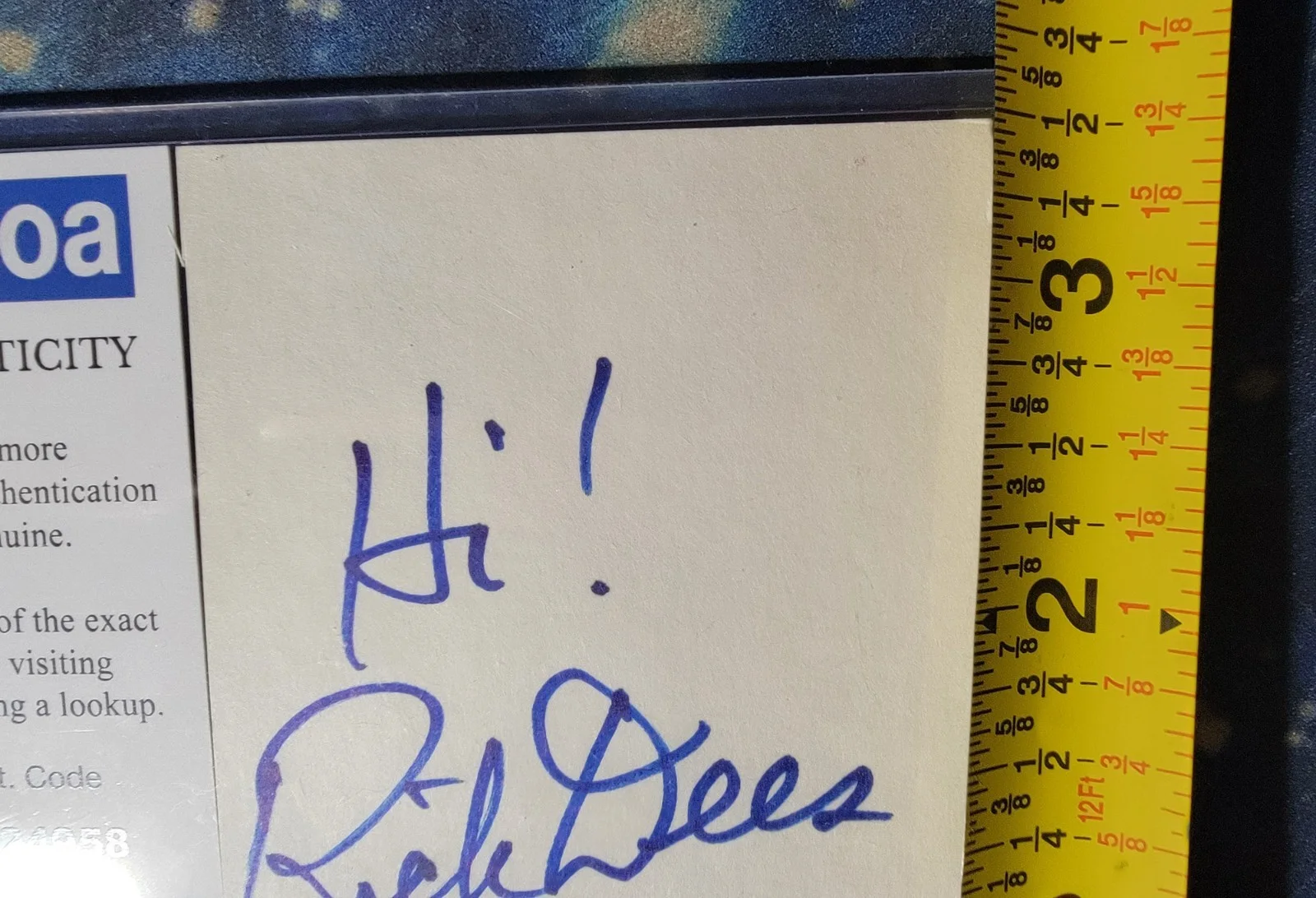 Rick Dees — Rick Dees Authentic Signed Index Card W/ ACOA Disco Duck, image 2