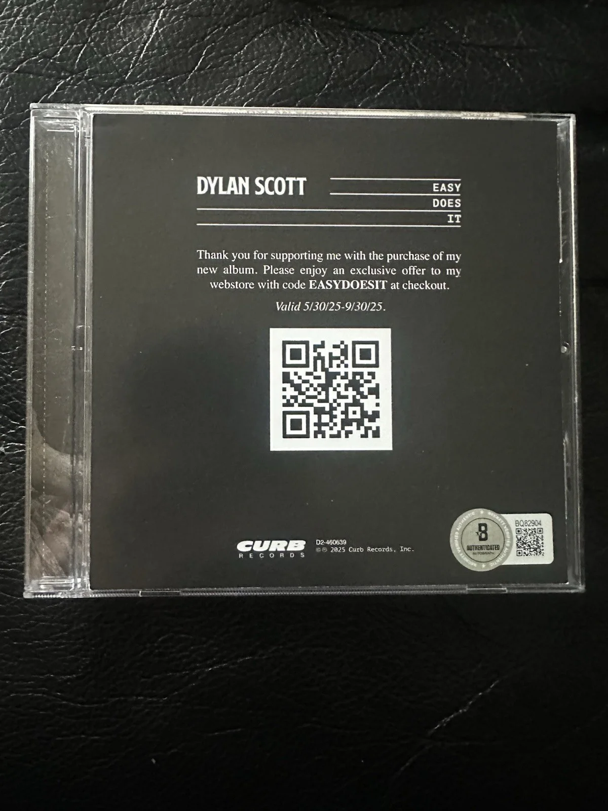 Dylan Scott Easy Does It CD Beckett COA BQ82904, image 2