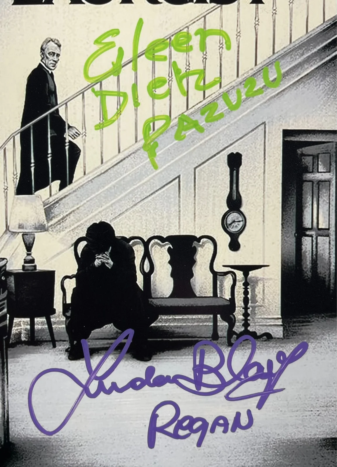 Linda Blair — Linda Blair & Eileen Dietz Signed The Exorcist 11x17 Movie Poster JSA COA, изображение 2