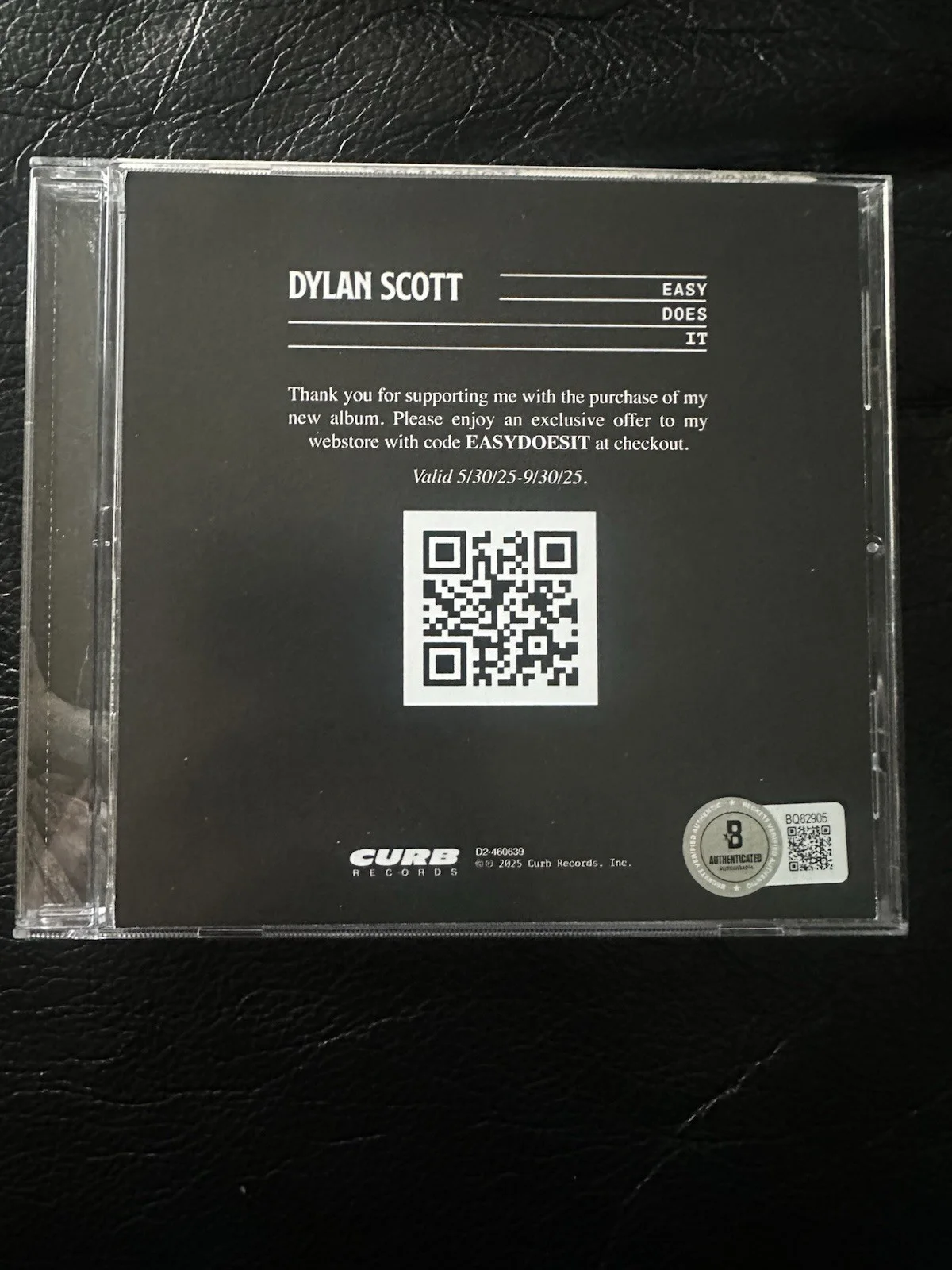 Dylan Scott Easy Does It CD Beckett COA BQ82905, image 2