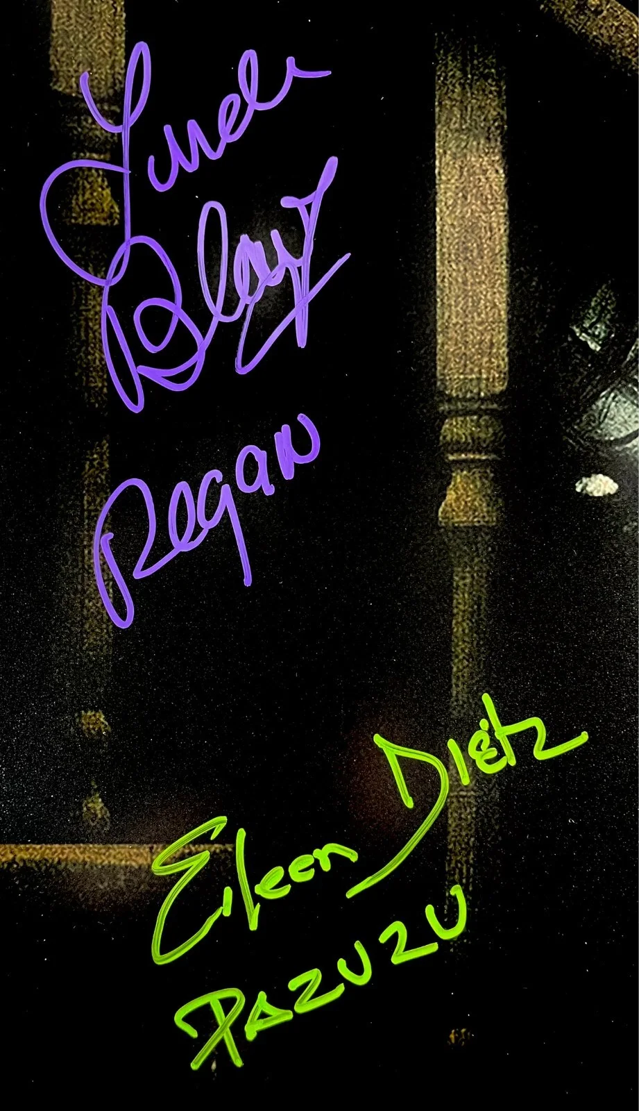 Linda Blair — Linda Blair & Eileen Dietz Signed The Exorcist 11x17 Movie Poster JSA COA, изображение 2