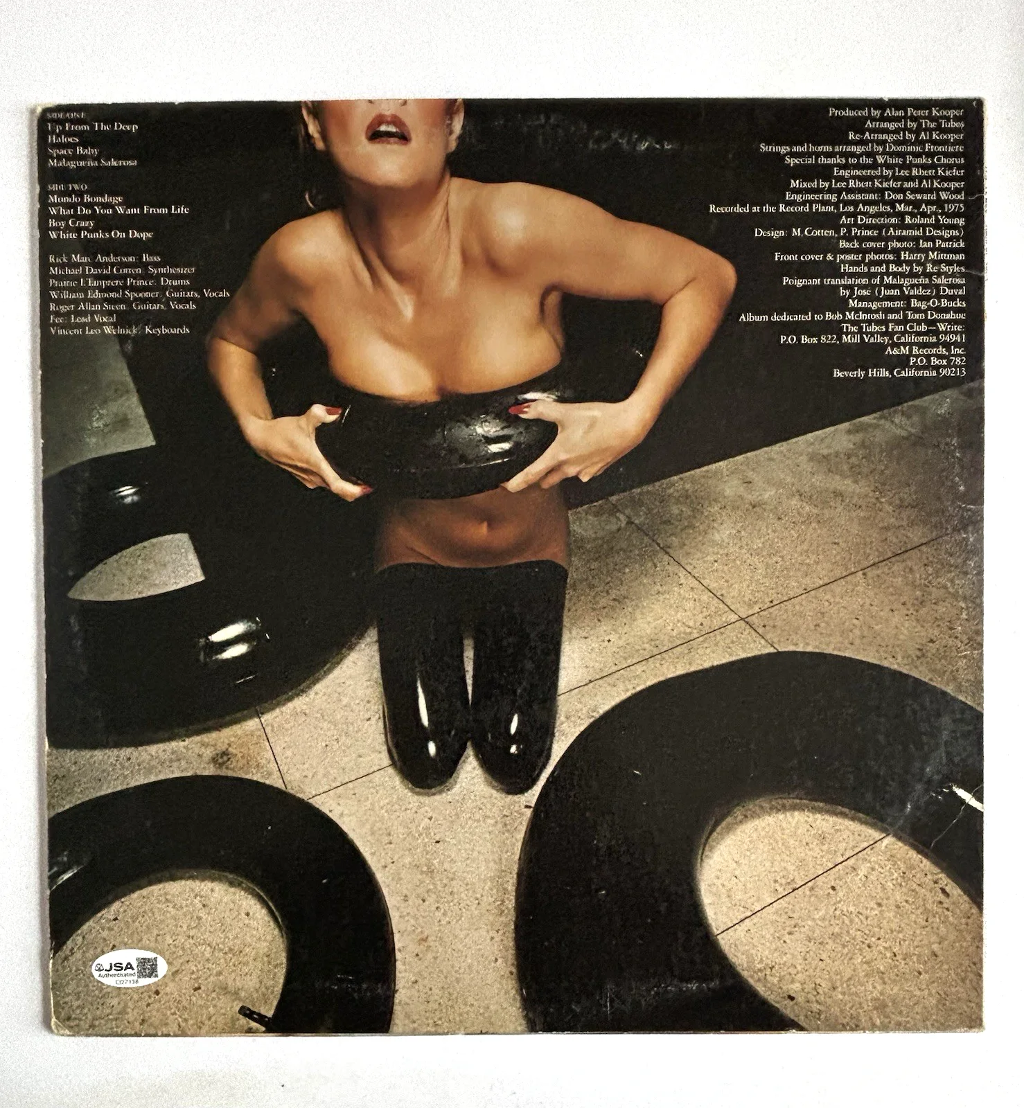 THE TUBES Signed FIRST Vinyl LP RECORD JSA COA Fee Waybill STEEN Anderson PRINCE, изображение 5