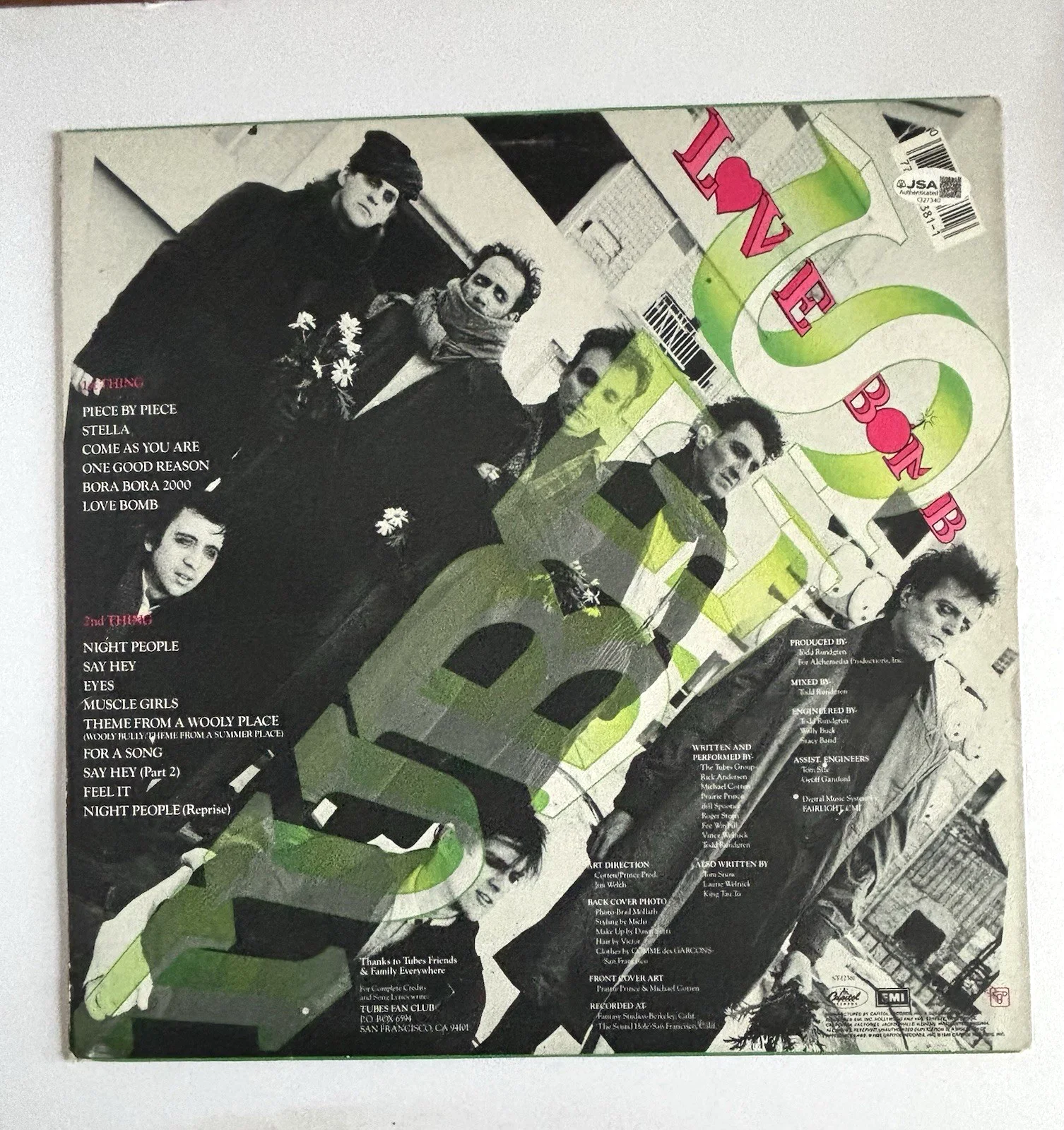 THE TUBES Signed LOVE Vinyl LP RECORD JSA COA Fee Waybill STEEN Anderson PRINCE, image 5