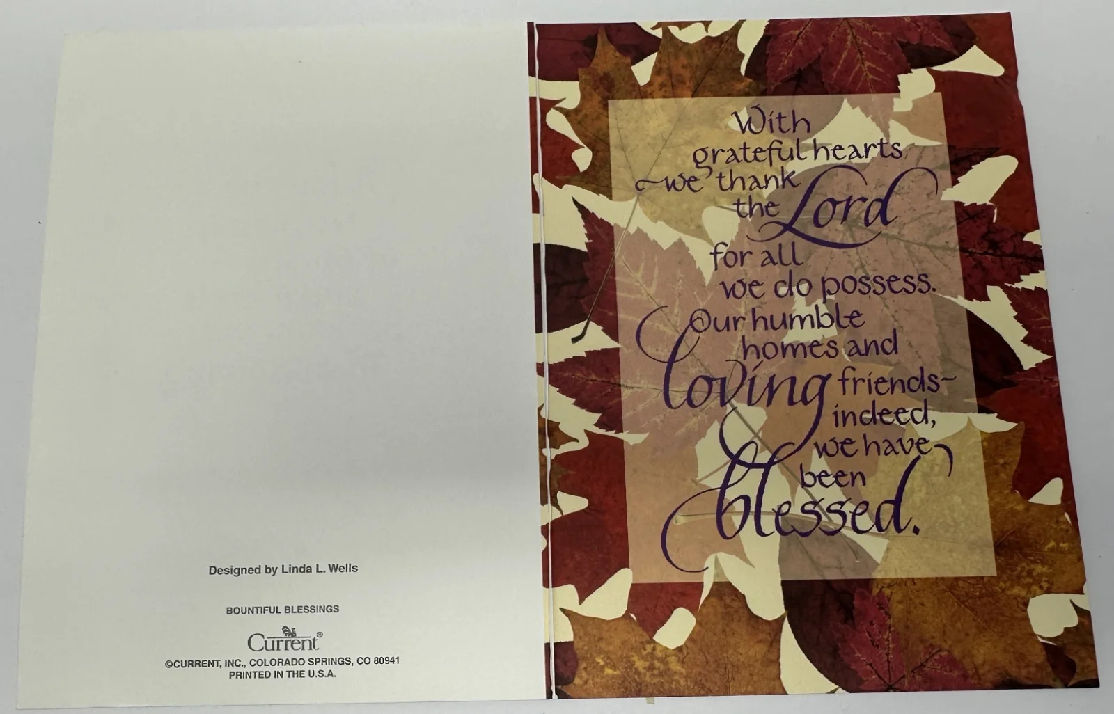 Lisa Brown Actress Guiding Light Autograph on Thanksgiving Card, image 2