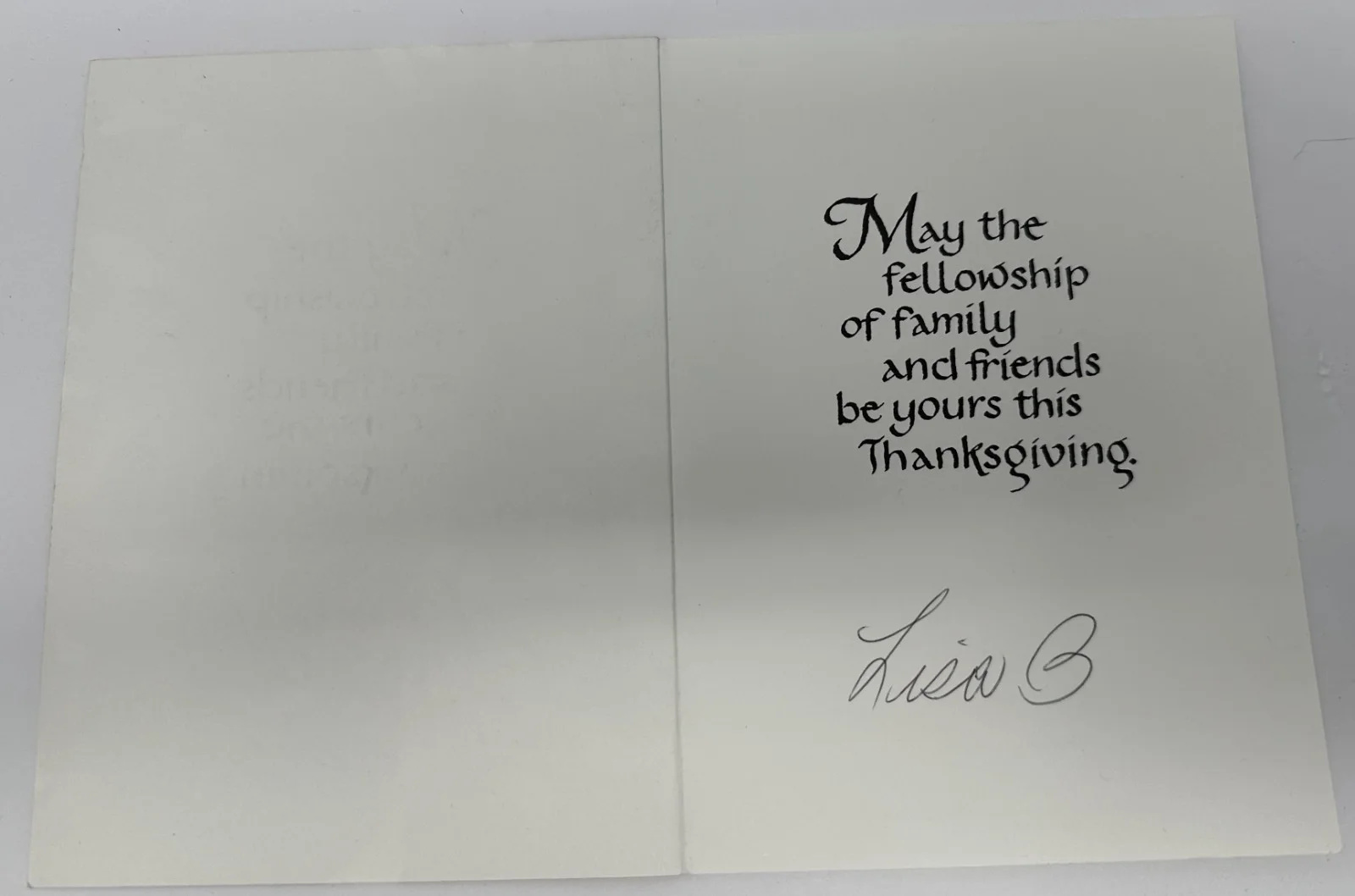 Lisa Brown Actress Guiding Light Autograph on Thanksgiving Card, image 3