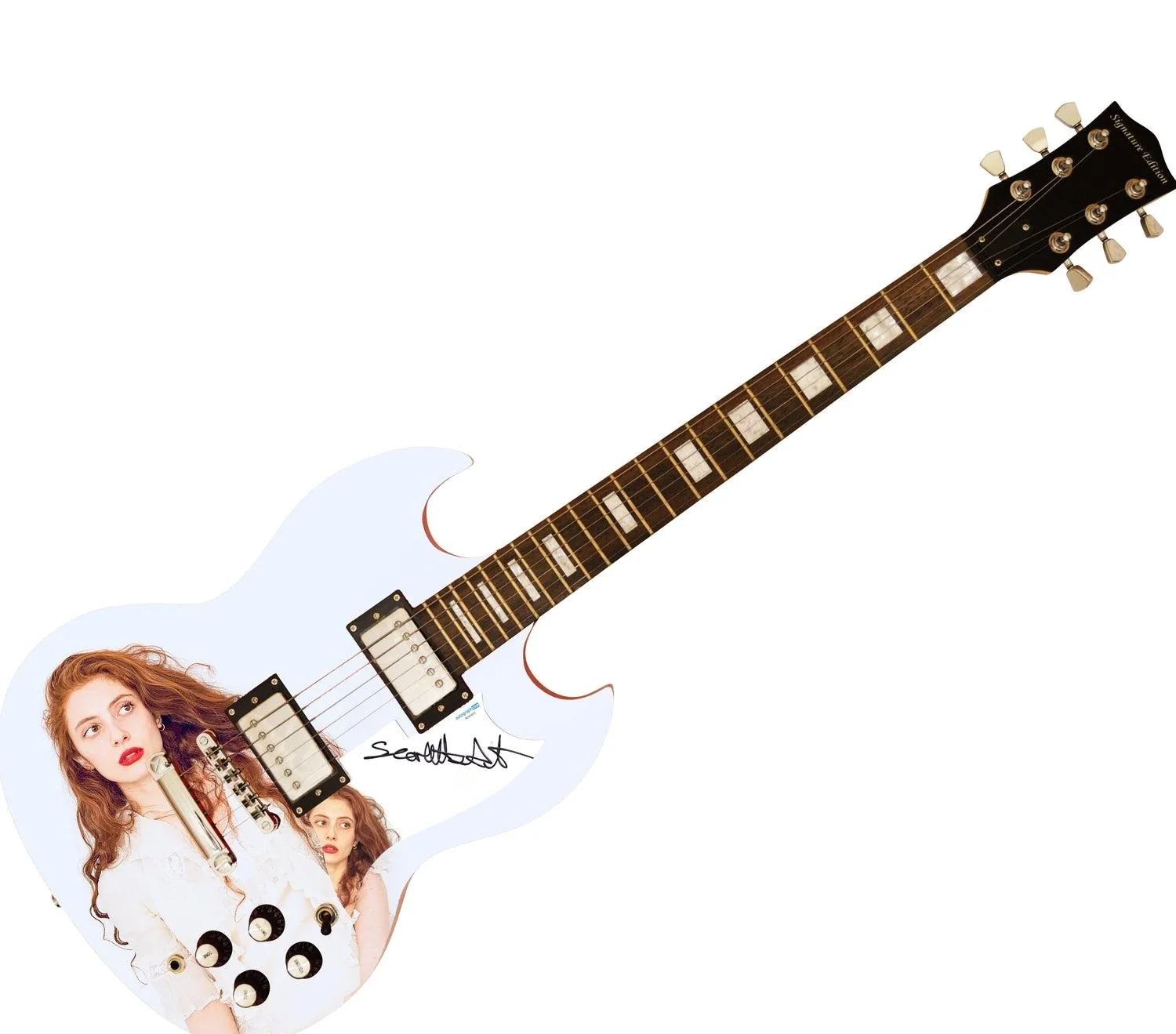 Scarlett Sabet Autographed Custom Graphics Guitar ACOA, image 3
