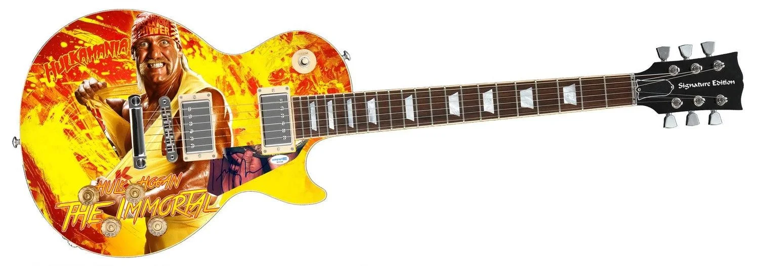 Hulk Hogan Autographed "The Immortal" Custom 1/1 Graphics Guitar, image 3