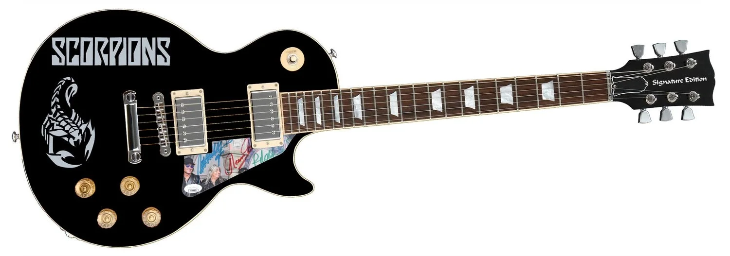 Scorpions Autographed Custom Graphics Guitar ACOA JSA, image 2