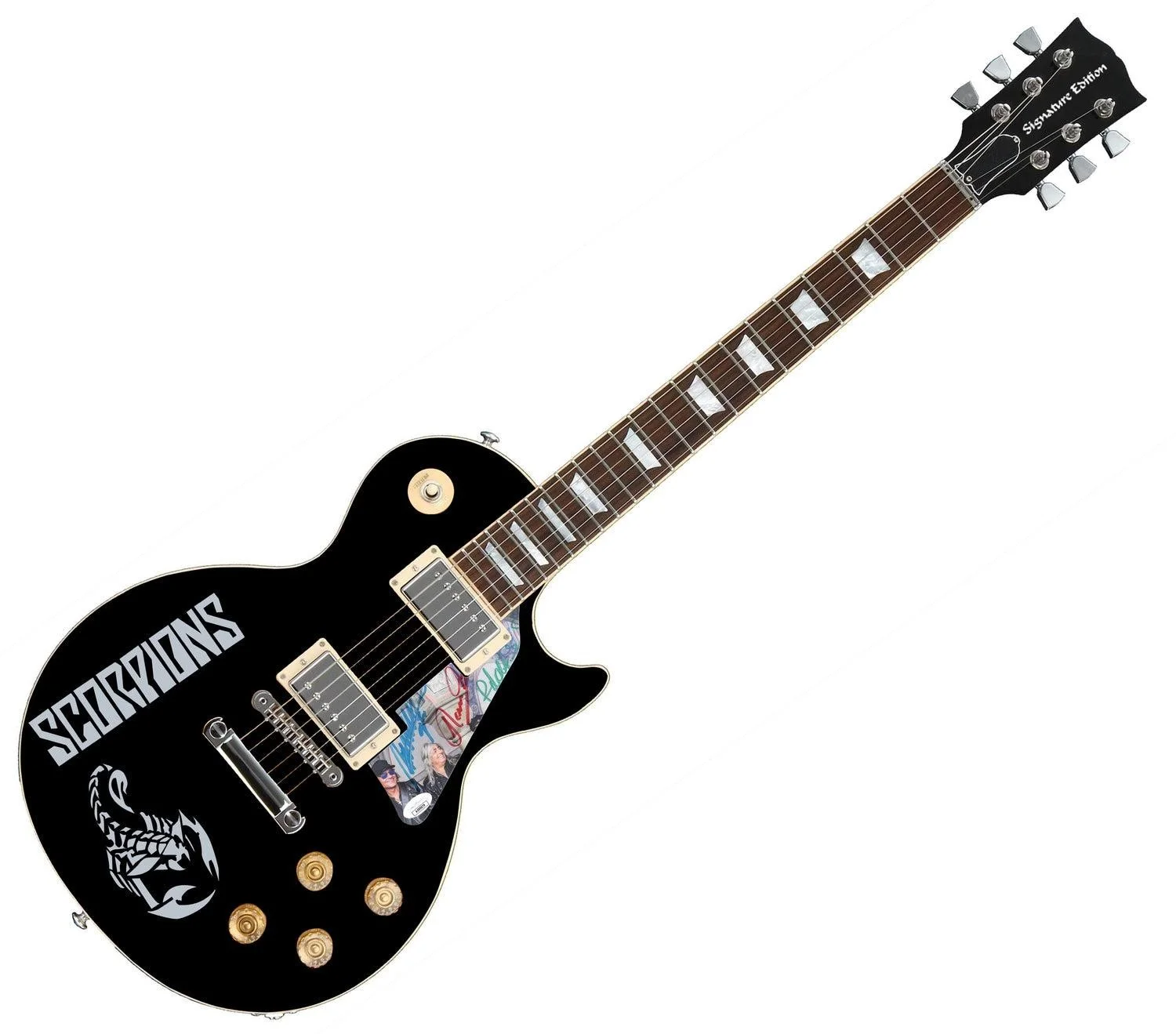 Scorpions Autographed Custom Graphics Guitar ACOA JSA, image 3