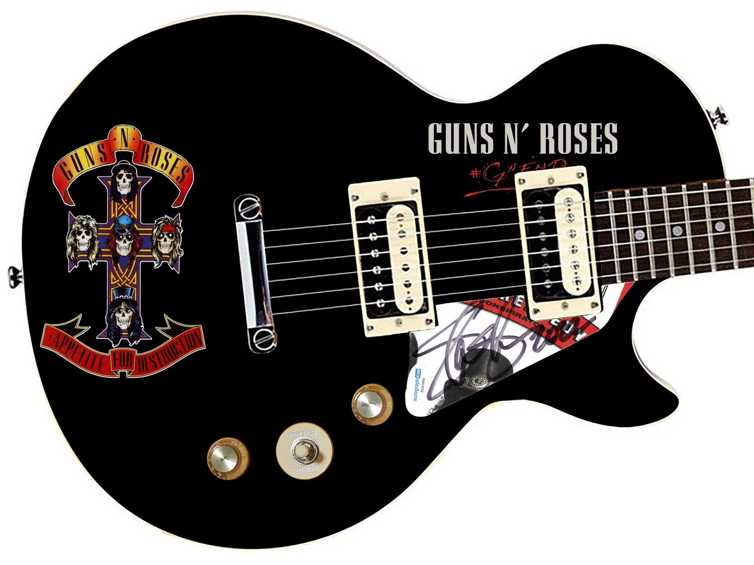 Slash of Guns N Roses Autographed Custom Graphics His Model Epiphone Guitar, image 2
