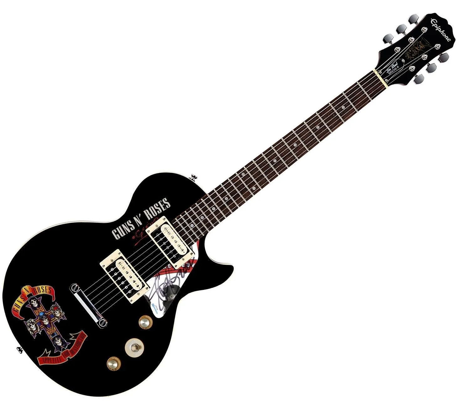 Slash of Guns N Roses Autographed Custom Graphics His Model Epiphone Guitar, image 4