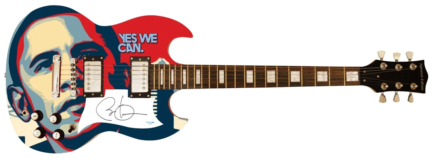President Barack Obama Autographed Custom Graphics Yes We Can Guitar ACOA, image 2