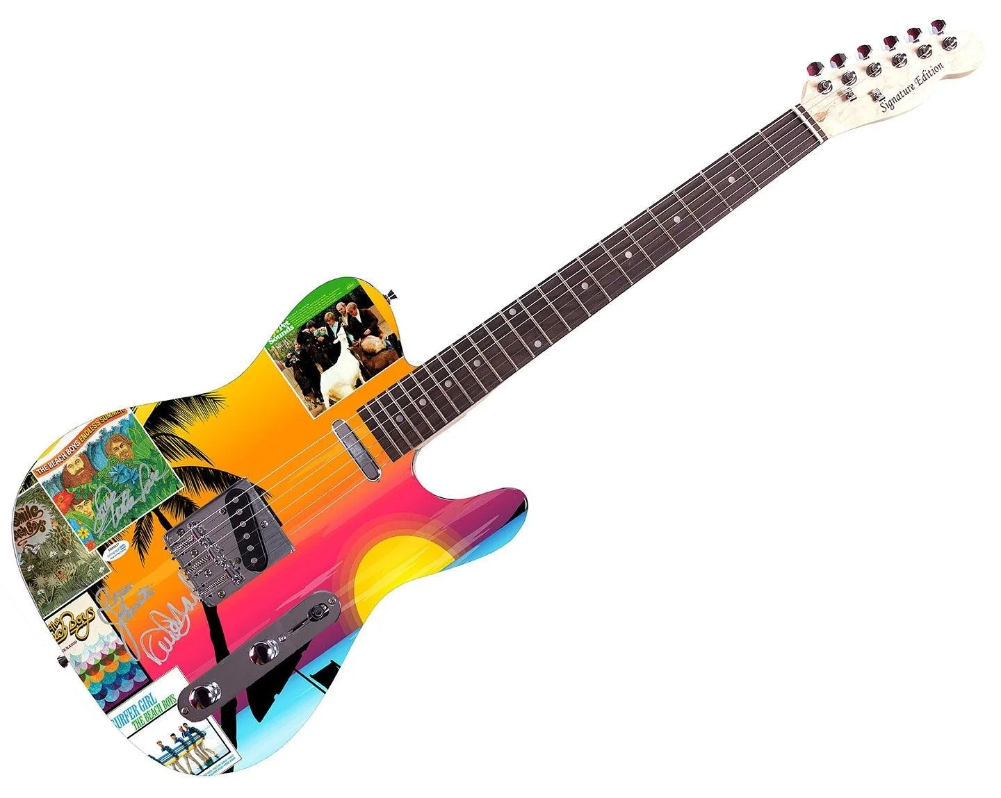 The Beach Boys Johnston Marks Mike Love Autographed Graphics Guitar ACOA Exact P, изображение 4