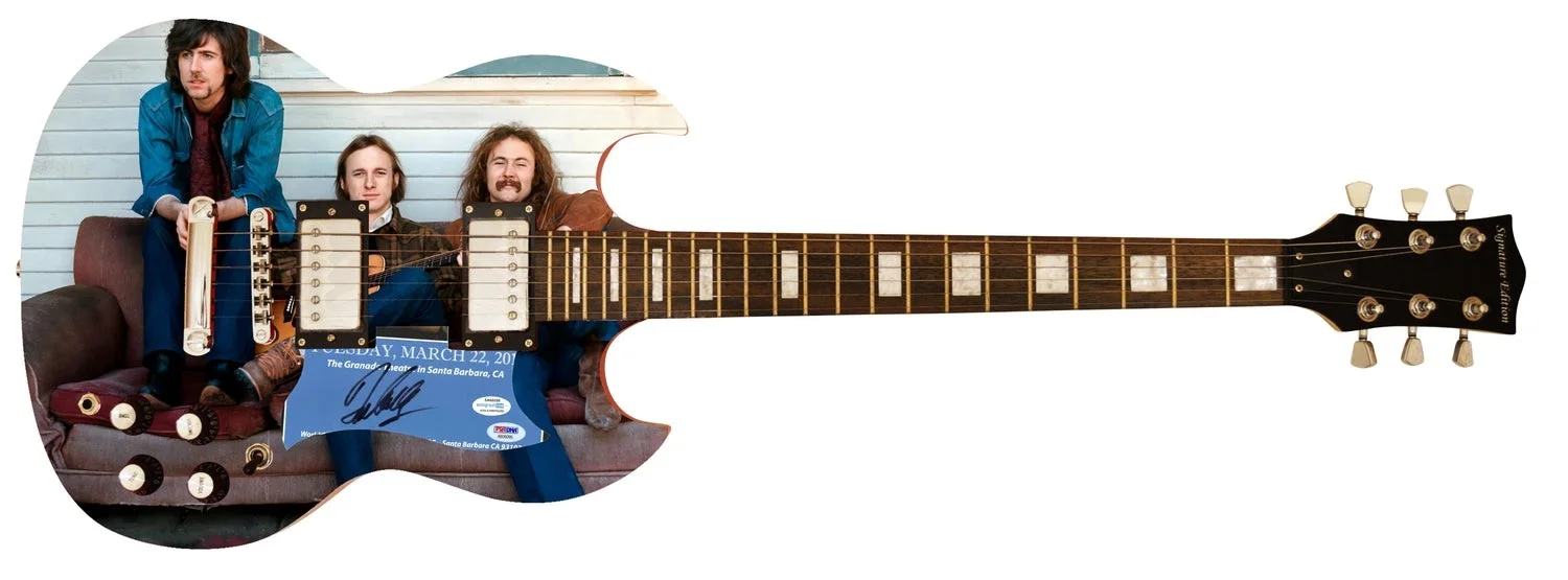 David Crosby of Crosby, Stills, Nash & Young Autographed Custom Graphics Guitar, image 2