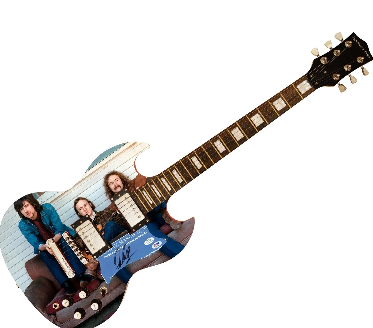 David Crosby of Crosby, Stills, Nash & Young Autographed Custom Graphics Guitar, image 3