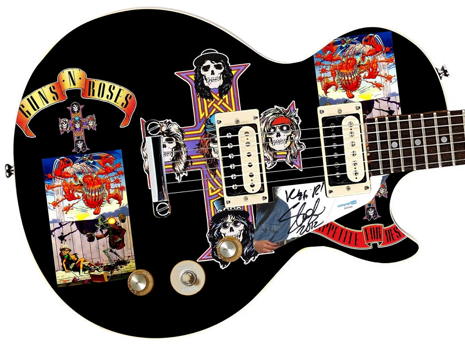 Slash of Guns N Roses Autographed Custom Graphics His Model Epiphone Guitar, изображение 2