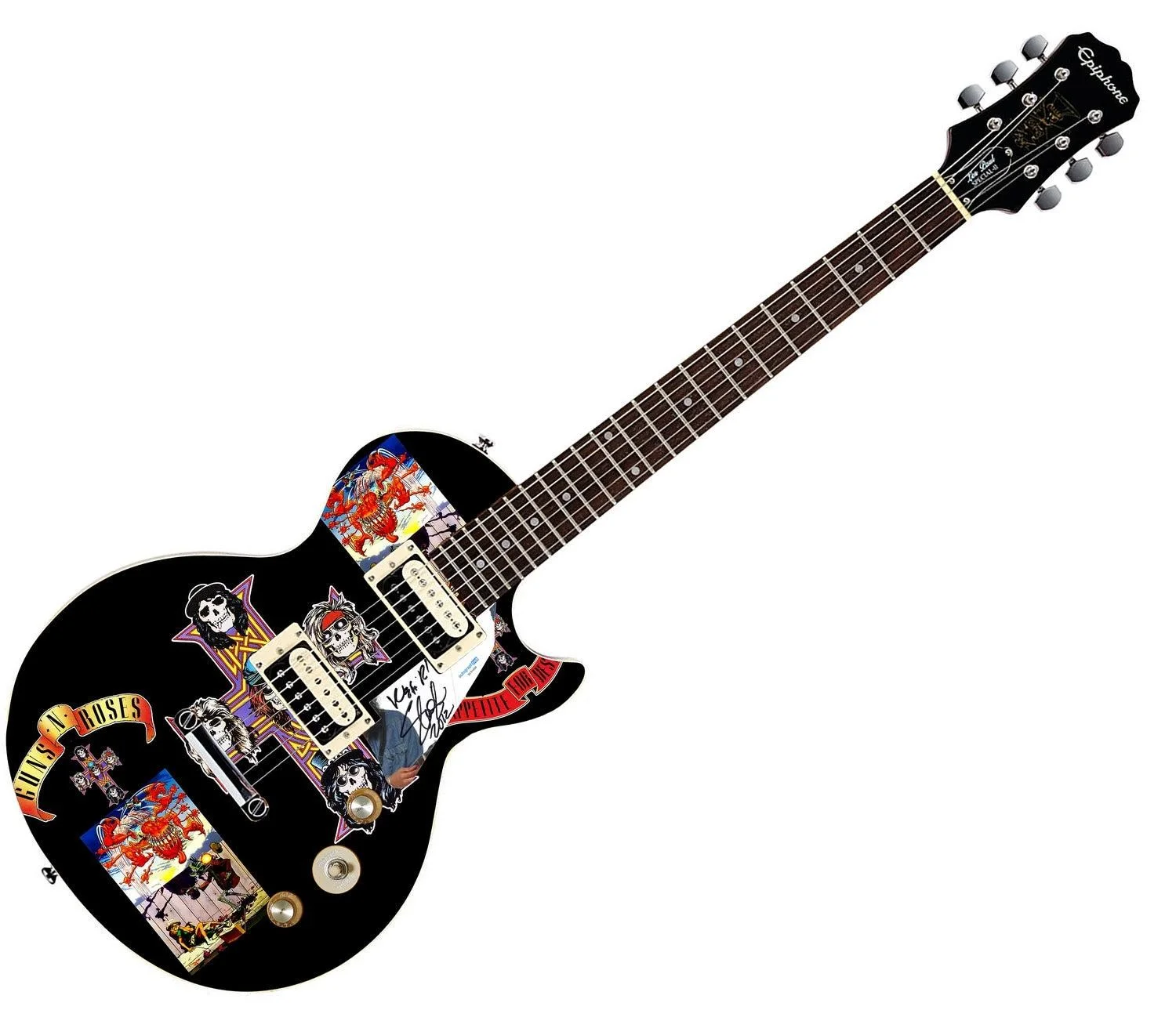 Slash of Guns N Roses Autographed Custom Graphics His Model Epiphone Guitar, изображение 4