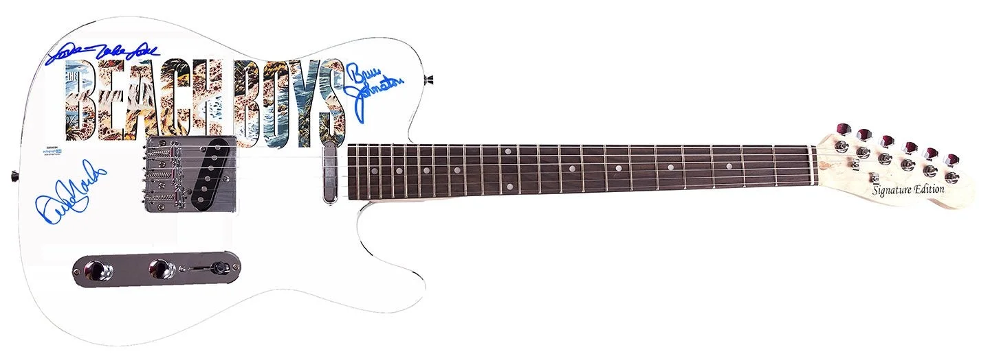 The Beach Boys Johnston Marks Mike Love Autographed Graphics Guitar Exact Proof, image 2