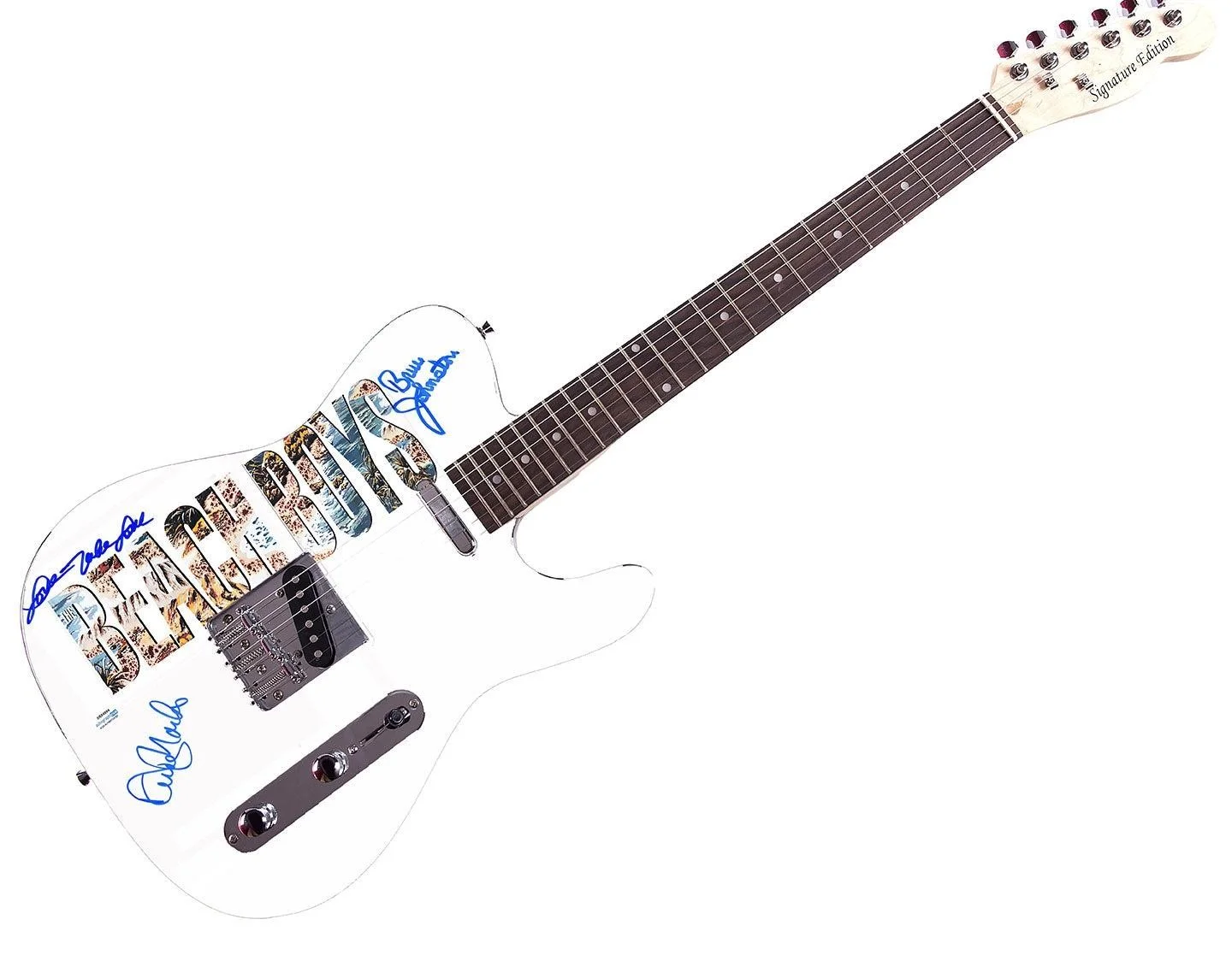 The Beach Boys Johnston Marks Mike Love Autographed Graphics Guitar Exact Proof, image 3