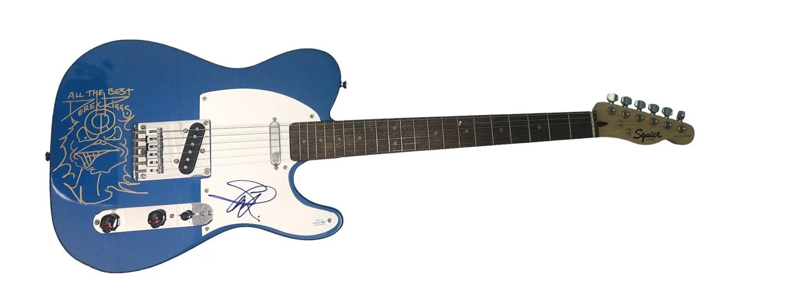 Iron Maiden Signed Fender Guitar w Hand Drawn Eddie Sketch, изображение 4
