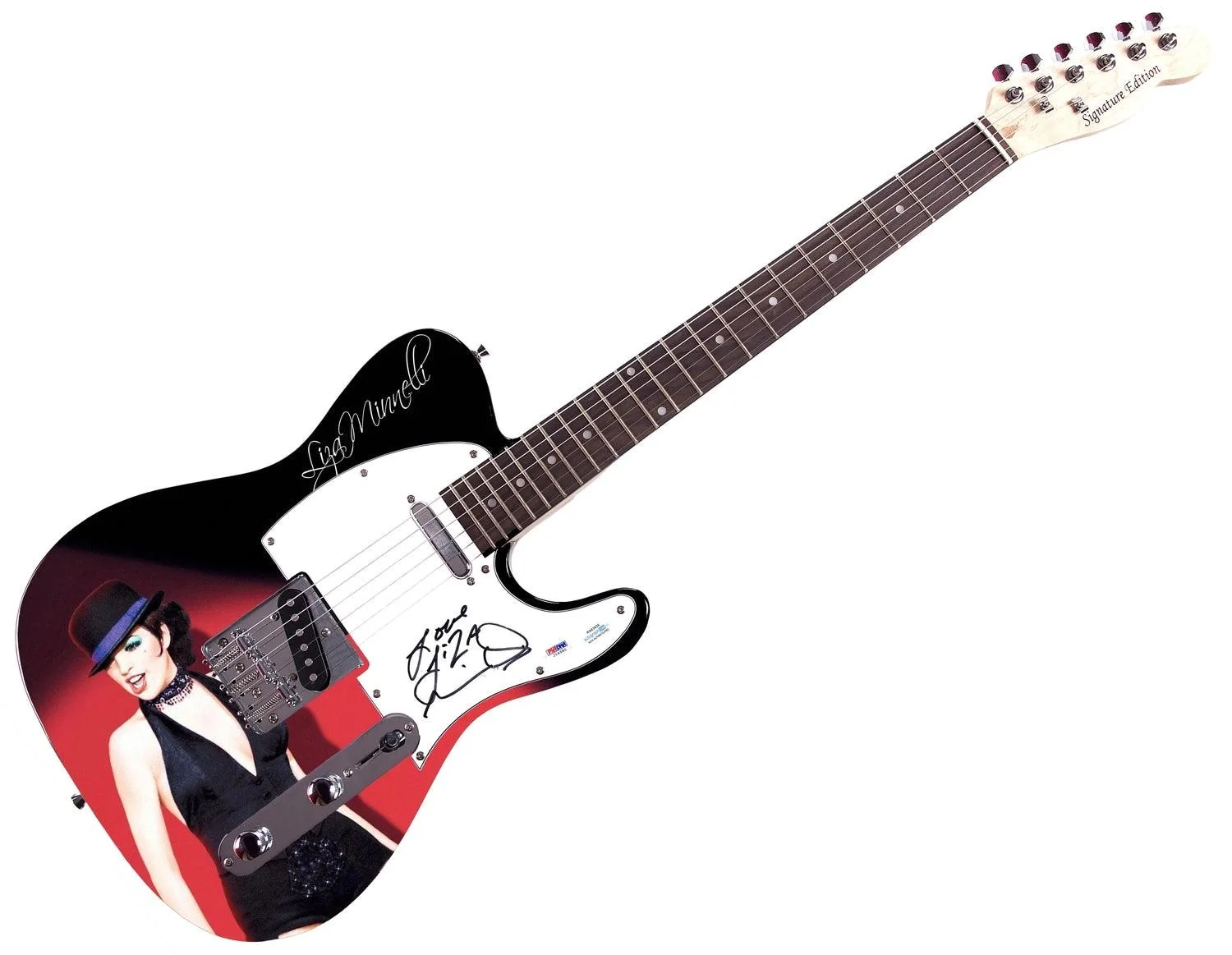 Liza Minelli Autographed Custom Graphics Guitar ACOA PSA, image 3